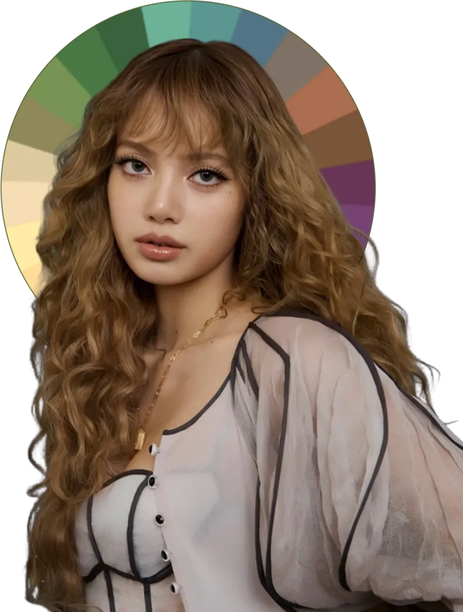 วงล้อสีโทน Autumn ล้อมรอบลุคเอิร์ธโทนอุ่นลึก แสดงอันเดอร์โทนอุ่นมิวท์และน้ำหนักสีของ Autumn
